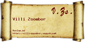 Villi Zsombor névjegykártya